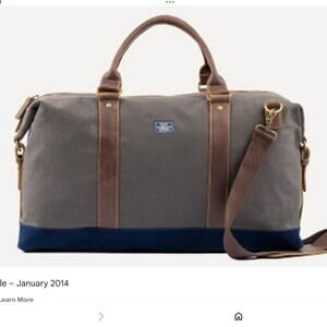 Frank and oak canvas leather duffle bag travel brown suede mens